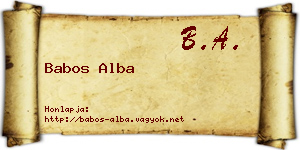 Babos Alba névjegykártya